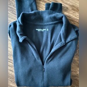 Abercrombie & Fitch Black Ribbed Quarter-Zip